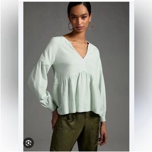 PILCRO by Anthropologie Long-sleeve Babydoll Top